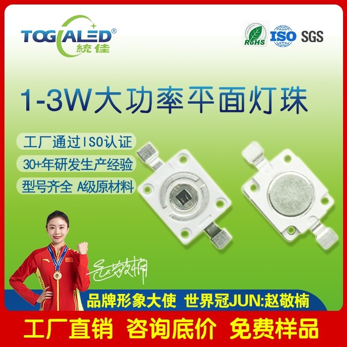 led����1-3W����ƽ��LED���� 6070���� ���ʰ׹����
